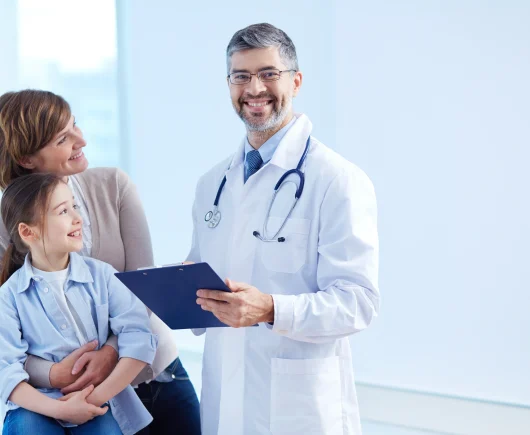 happy-doctor-holding-clipboard-with-patients happy-doctor-holding-clipboard-with-patients